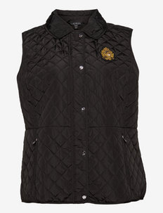 Crest Patch Quilted Vest - down- & padded jackets - black
