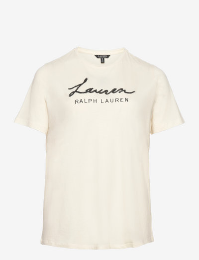 Script-Logo Jersey Tee - t-shirts - pale cream