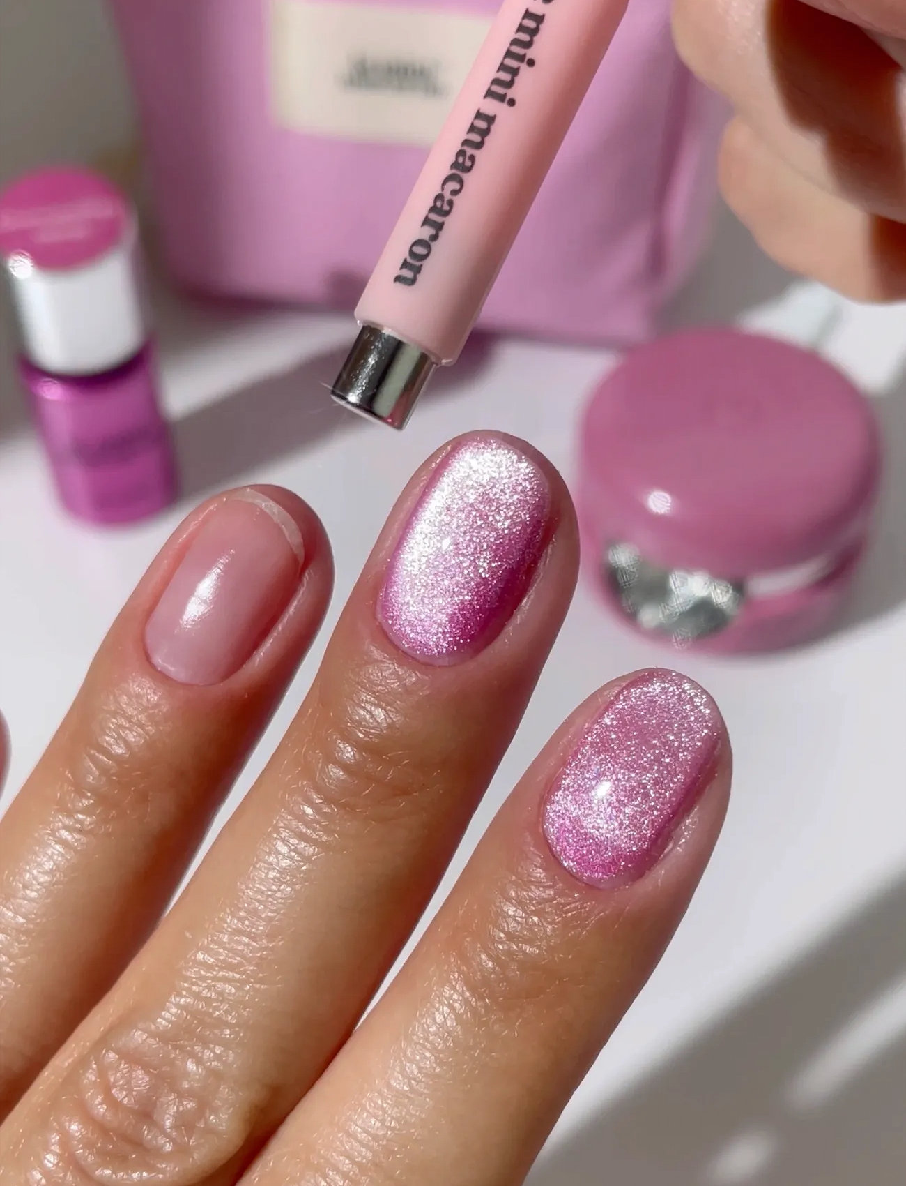Le Mini Macaron Gel Manicure Kit, Velvet Cat Eye, Travel Kit, One Size, Pink, Alle Sæt > Makeup-Sæt, Dame