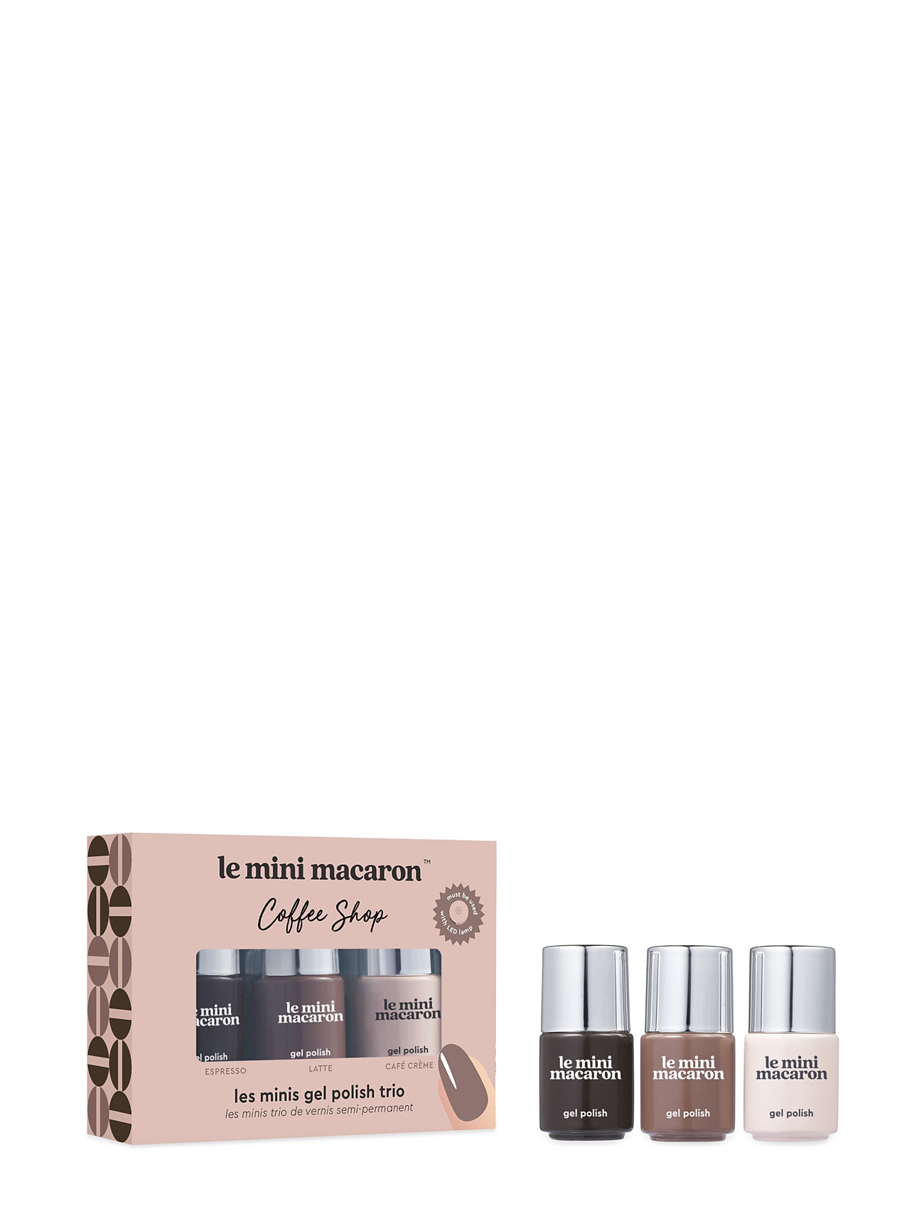 Les Minis, Mini Gel Polish Trio Coffee Shop Neglelak Gel Nude Le Mini Macaron