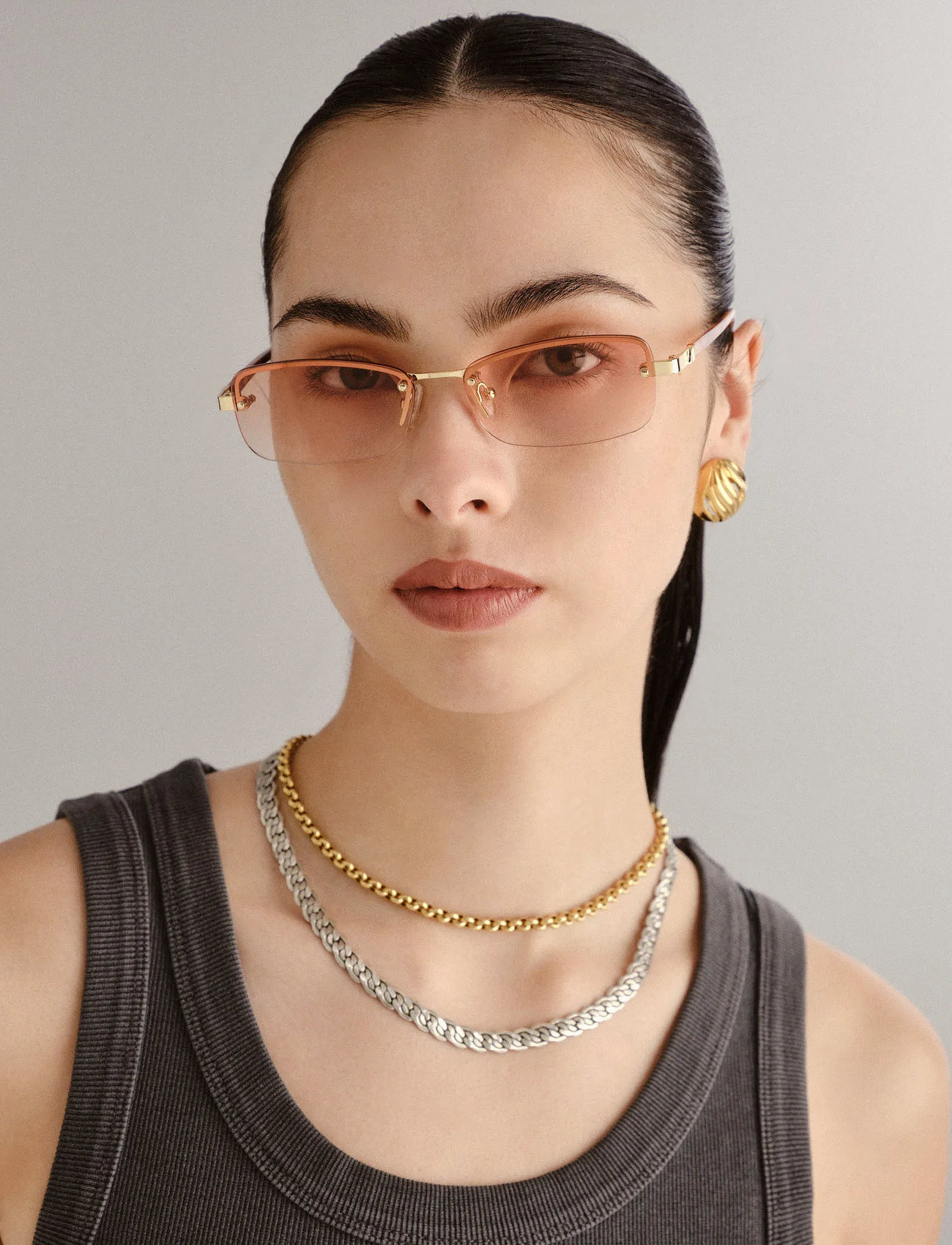 Le Specs Le Sustain - Enigmatic, One Size, Gold, Solbriller > Solbriller Med Firkantet Stel, Dame