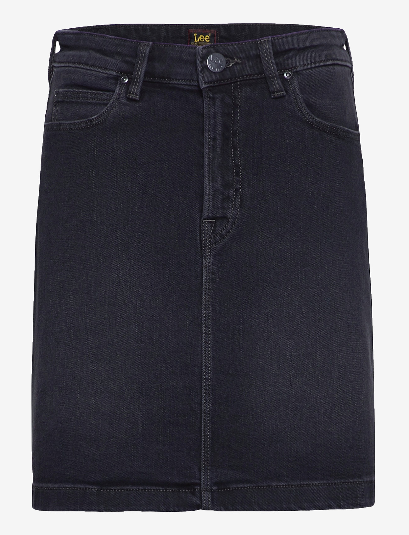 lee black denim skirt