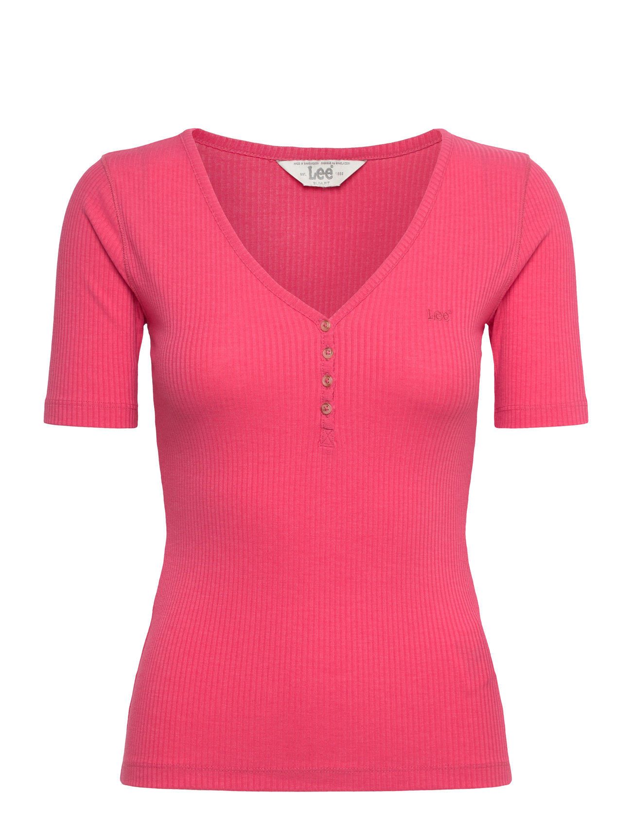 LEE JEANS Ss Henley Pink - S - Damen