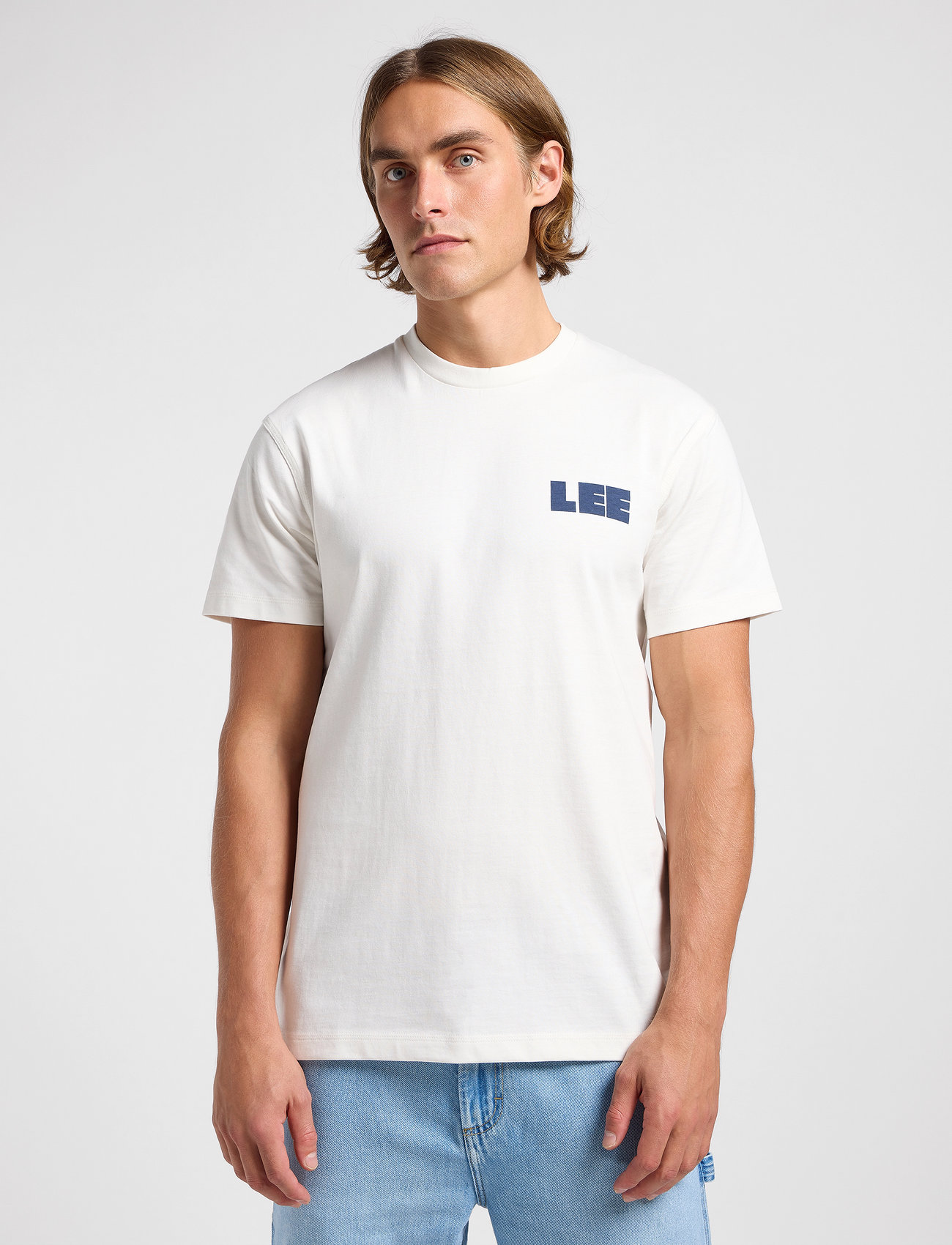 Lee Jeans Ww Graphic Tee, XXL, White, T-Shirts > Kortærmede, Herre