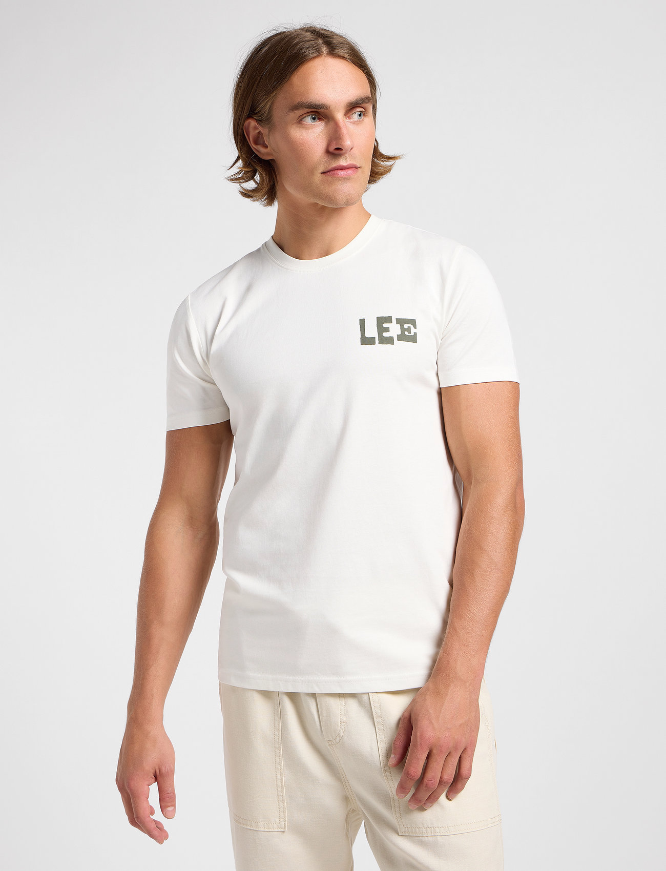 Lee Jeans Regular Graphic Tee, XL, Cream, T-Shirts > Kortærmede, Herre