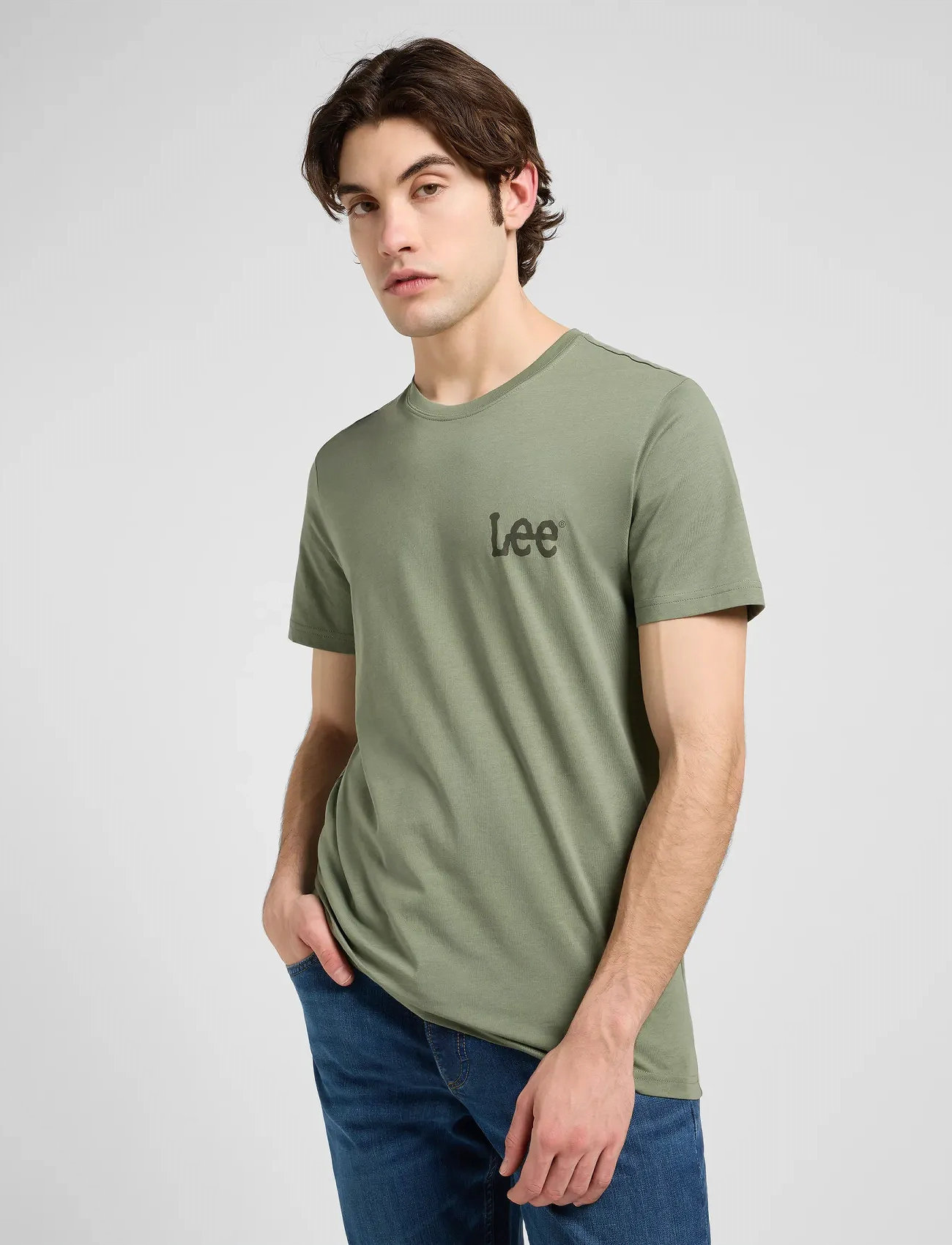 Lee Jeans Medium Wobbly Lee Tee, M, Green, T-Shirts > Kortærmede, Herre