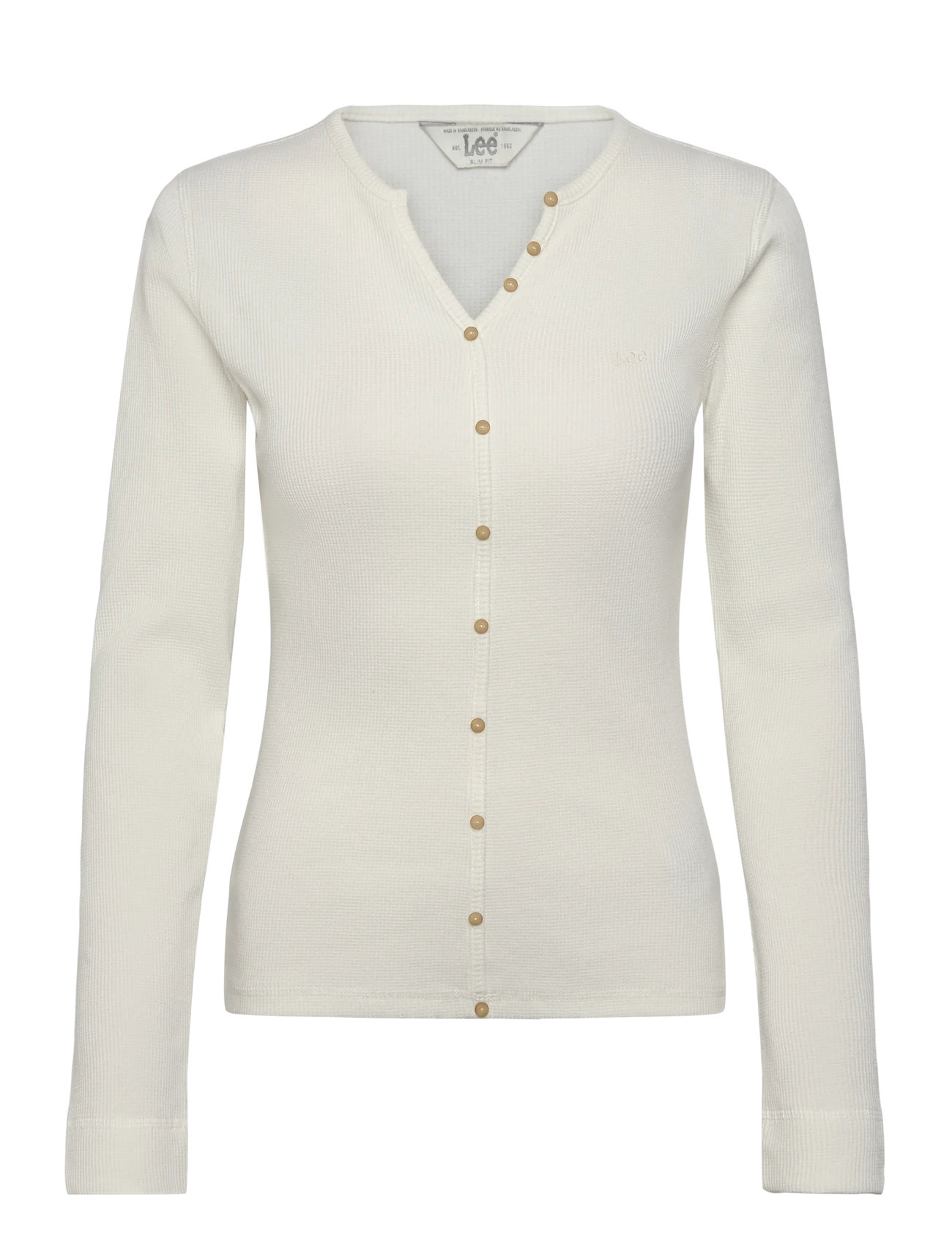 LEE JEANS Washed Waffle Henley Weiß - S - Damen