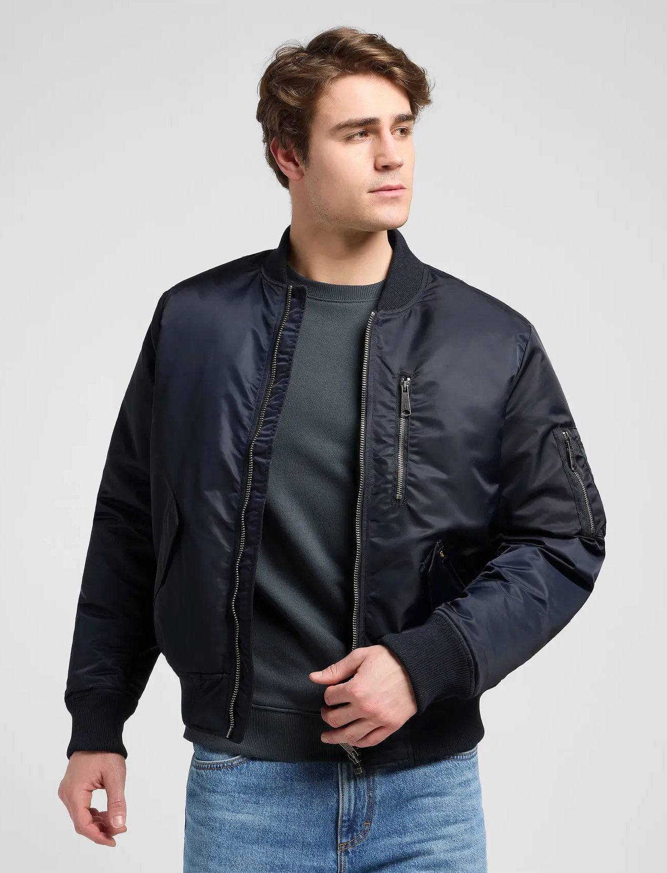 Lee Jeans Bomber Jacket, XXL, Black, Jakker > Bomberjakker, Herre