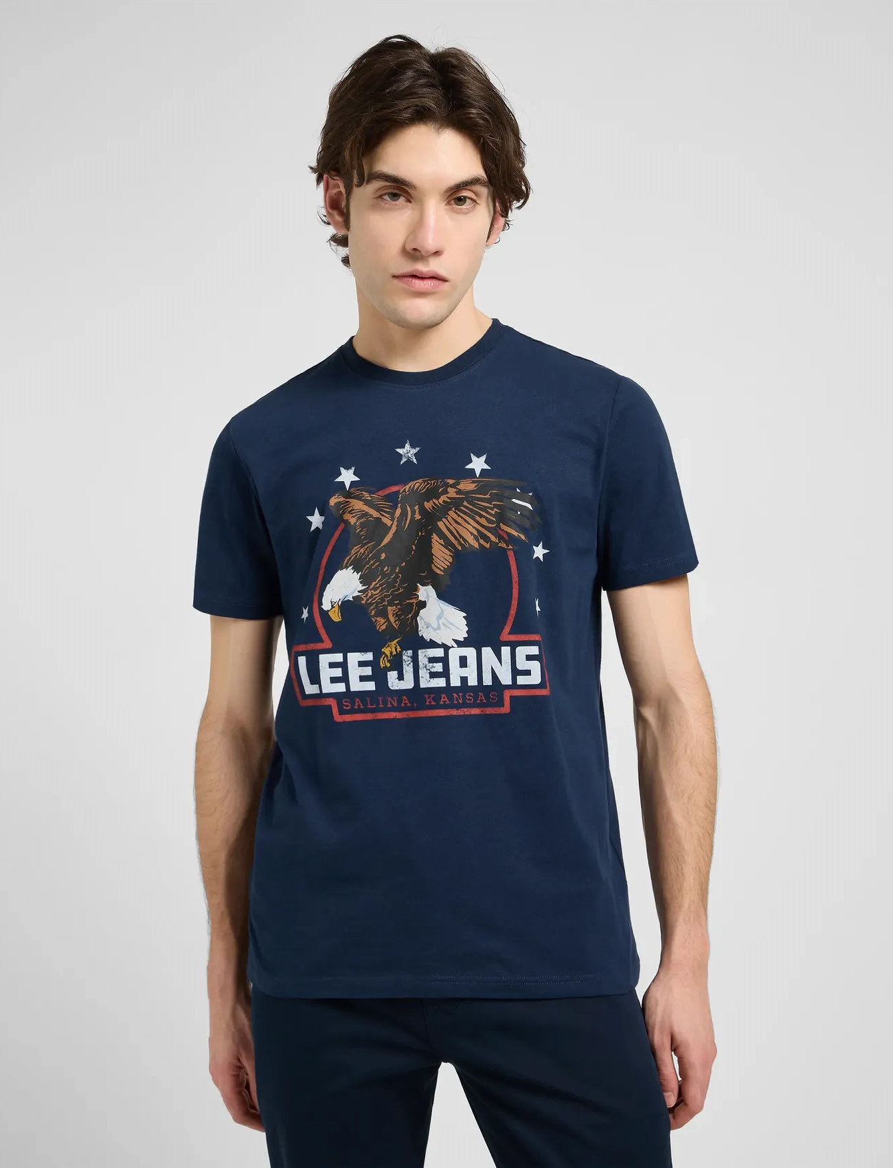 Lee Jeans Essential Graphic Tee, S, Navy, T-Shirts > Kortærmede, Herre