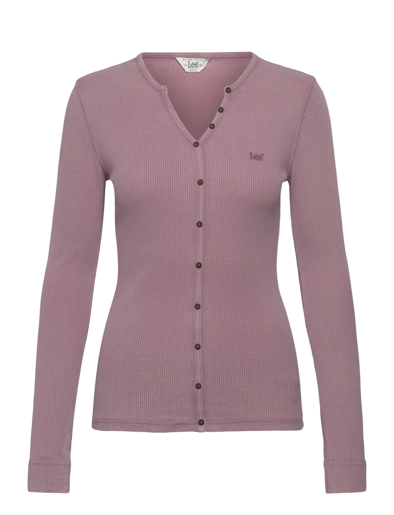 LEE JEANS Washed Waffle Henley Pink - M - Damen