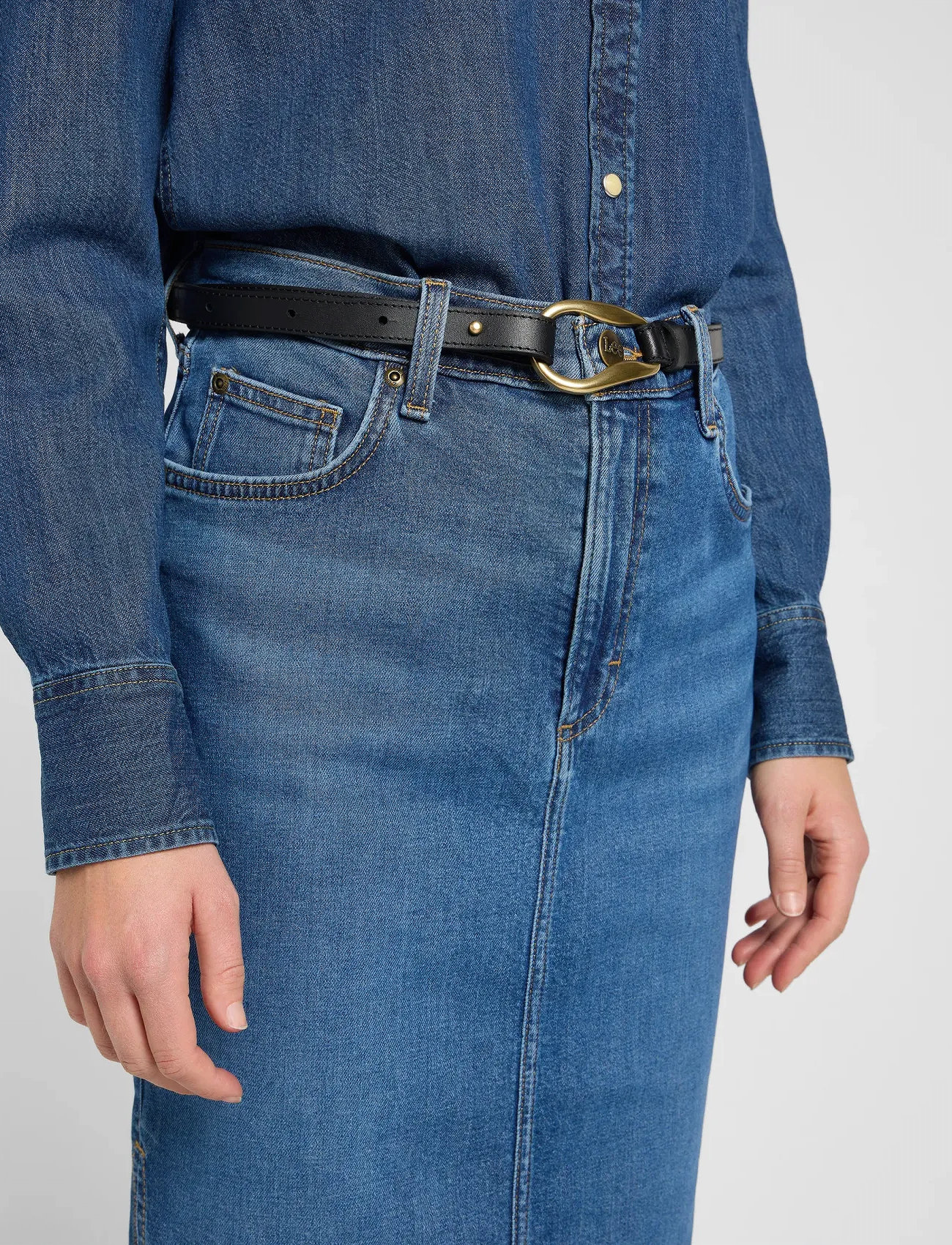 Lee Jeans Loop Belt, 80, Black, Belts > Casual Belt, Dame