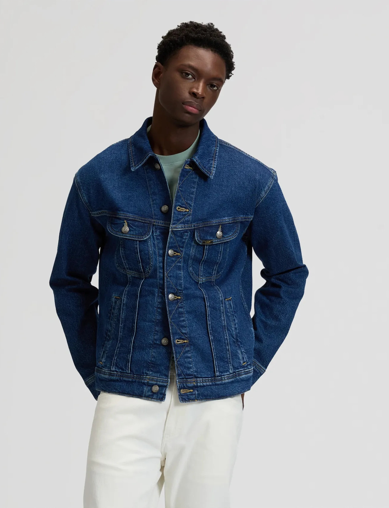 Lee Jeans Relaxed Rider Jacket, M x 00, Blue, Denim > Unlined Denim Jackets, Herre
