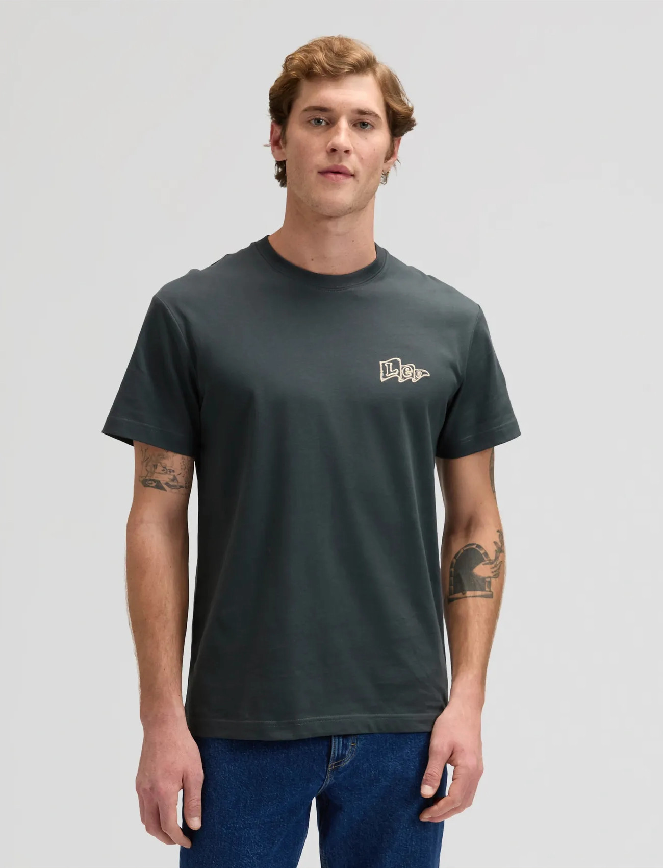 Lee Jeans Lee Flag Tee, XL x 00, Grey, T-Shirts > Kortærmede, Herre