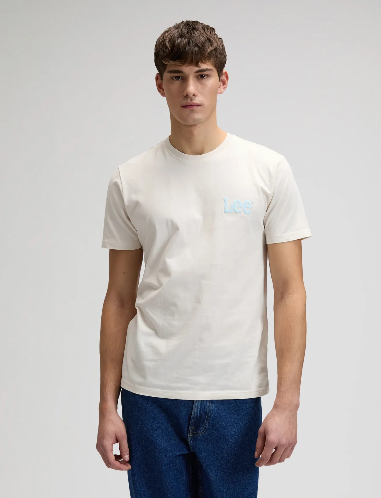 Lee Jeans Medium Wobbly Lee Tee, L x 00, White, T-Shirts > Kortærmede, Herre