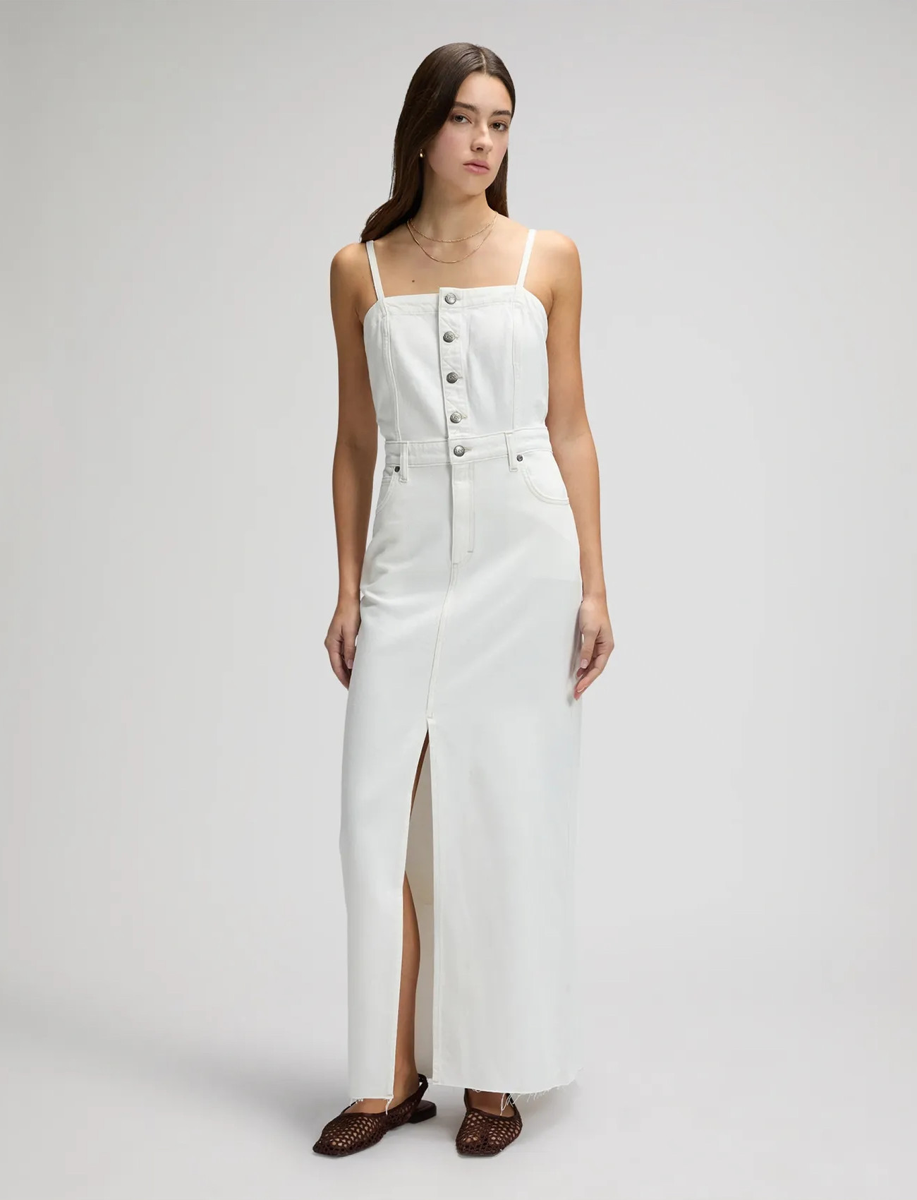 Lee Jeans Maxi Denim Dress, S x 00, Cream, Kjoler > Maxikjole, Dame