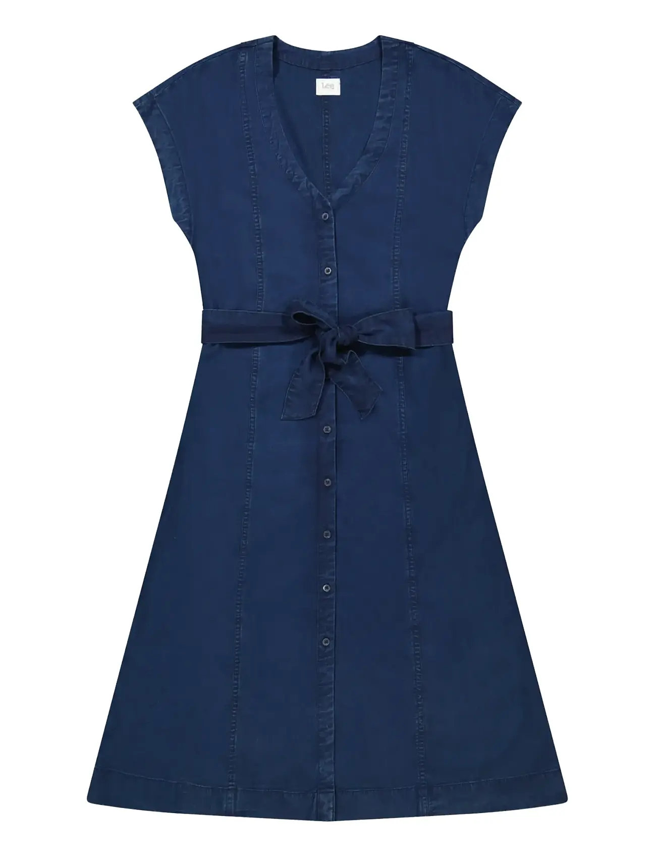 LEE JEANS Belted Midi Kleid Navy - Mx00 - Damen
