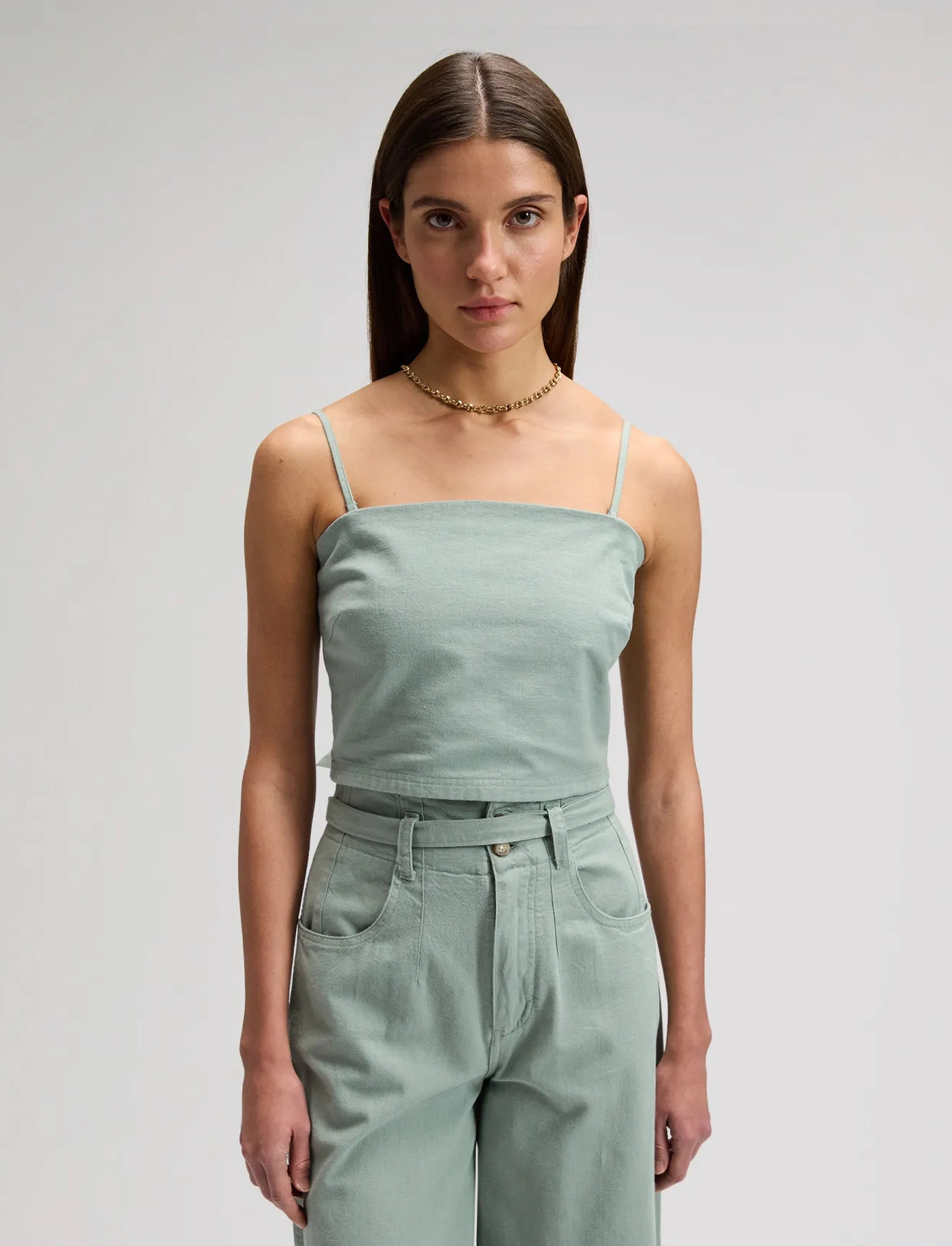 Lee Jeans Strappy Tank, XL x 00, Green, Crop Overdele > Crop Overdele Uden Ærmer, Dame