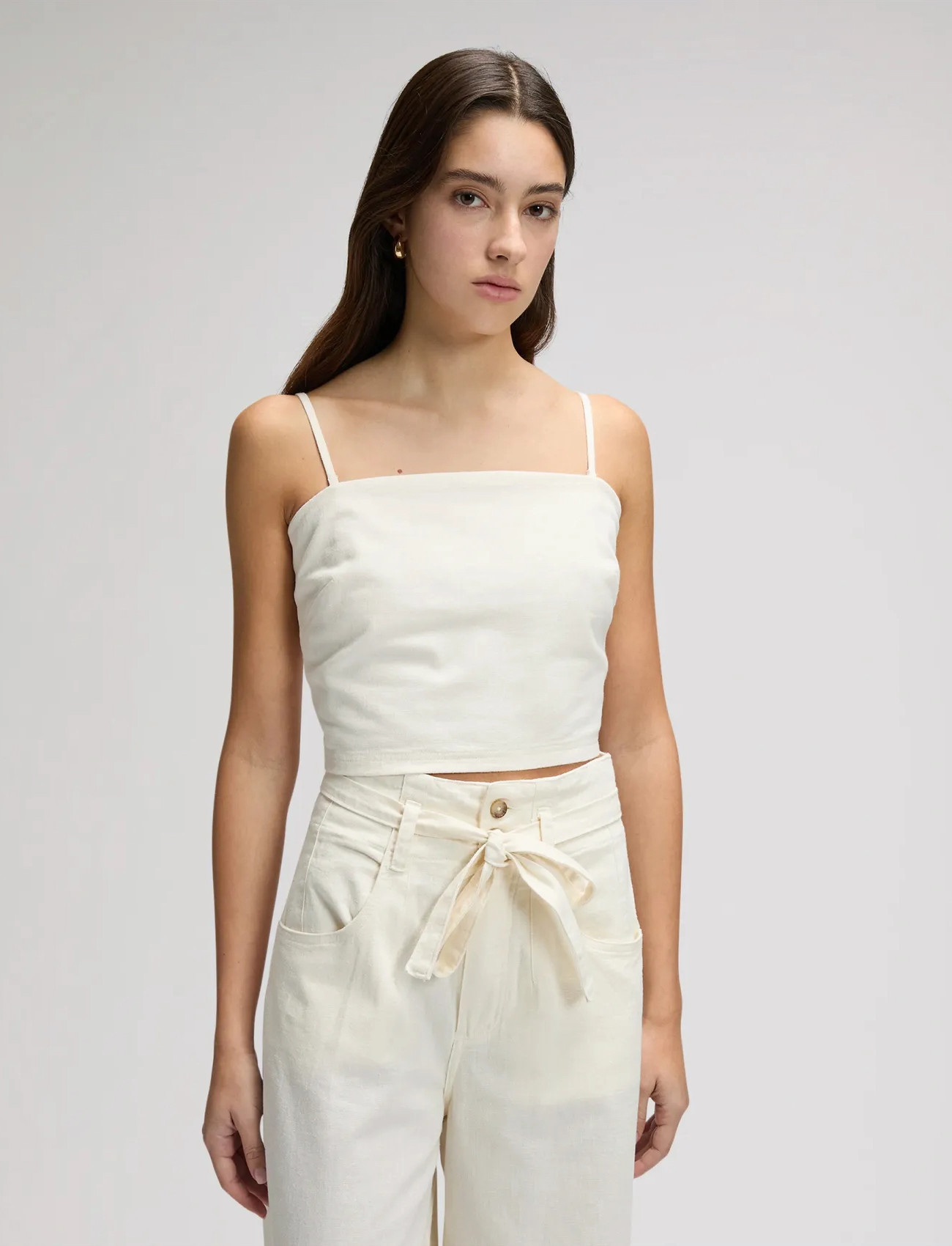 Lee Jeans Strappy Tank, L x 00, Cream, Crop Overdele > Crop Overdele Uden Ærmer, Dame