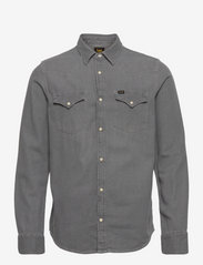 Lee Jeans - REGULAR WESTERN - podstawowe koszulki - steel grey - 0