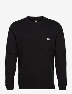 LS POCKET TEE - basic t-shirts - black