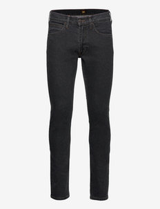 LUKE - džinsa bikses ar tievām starām - black rinse