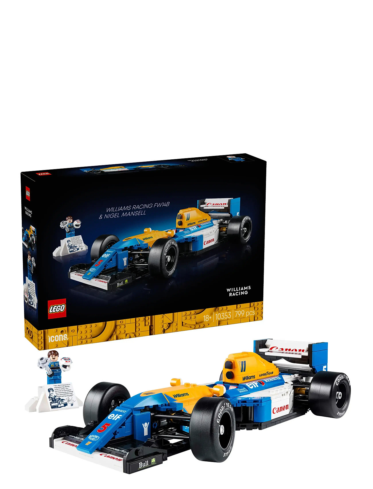 LEGO Williams Racing Fw14B Og Nigel Mansell, One Size, Multi/patterned, Lego Legetøj > Lego icons, Børn