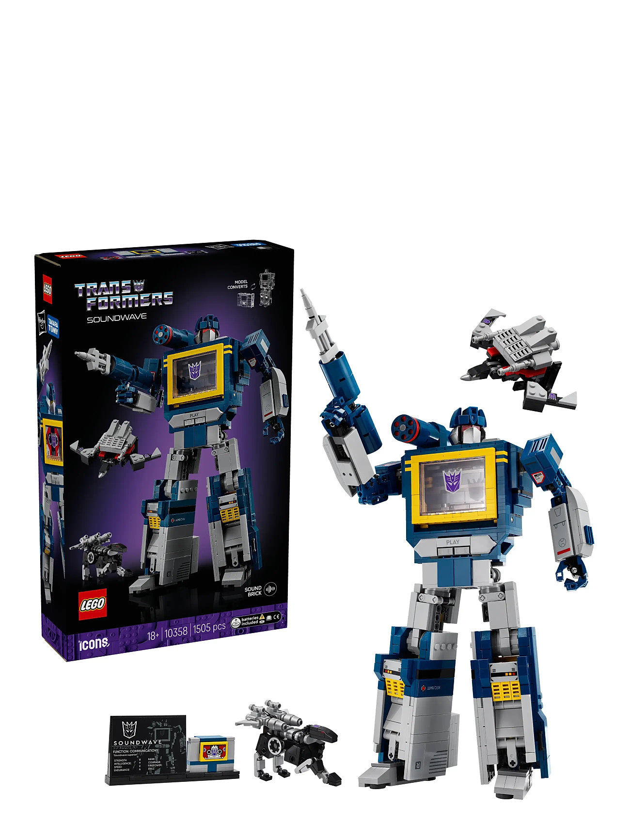 LEGO Icons Transformers: Soundwave Model Kit Building Set 10358 Patterned - One Size - Kinder