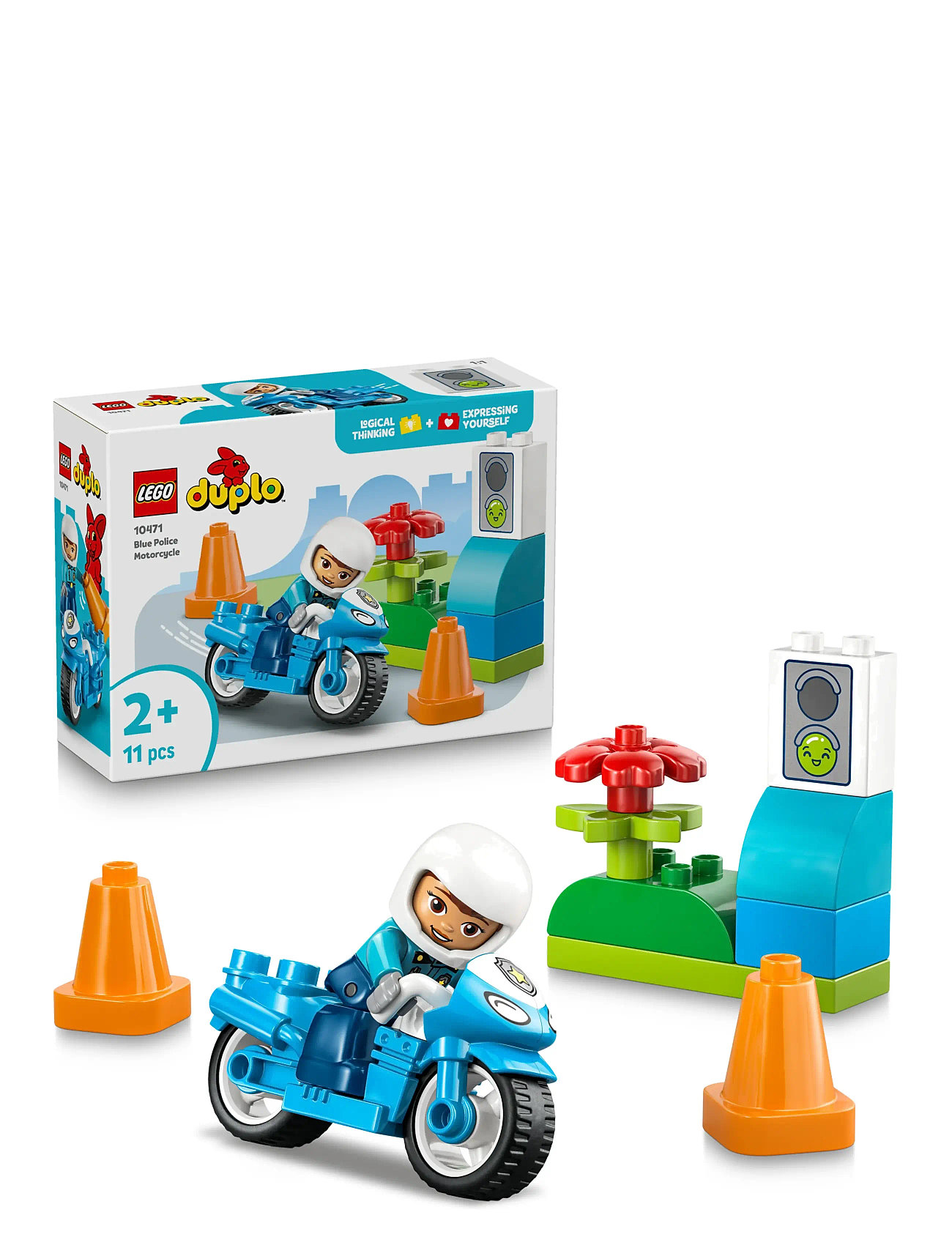 LEGO Blå Politimotorcykel 10471, One Size, Blue, Lego Legetøj > Lego duplo, Børn