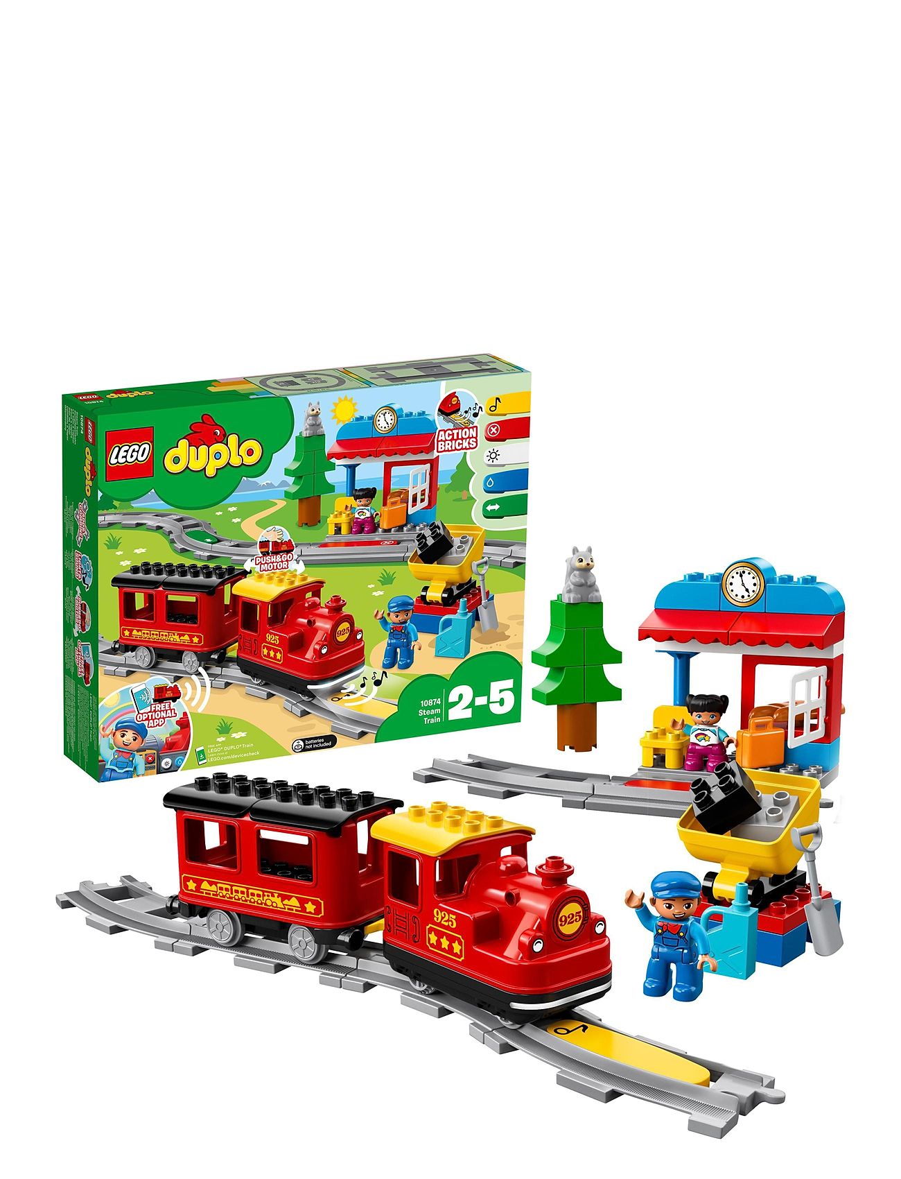 My Town Steam Train Set With Action Bricks Toys Lego Toys Lego duplo Multi/patterned LEGO