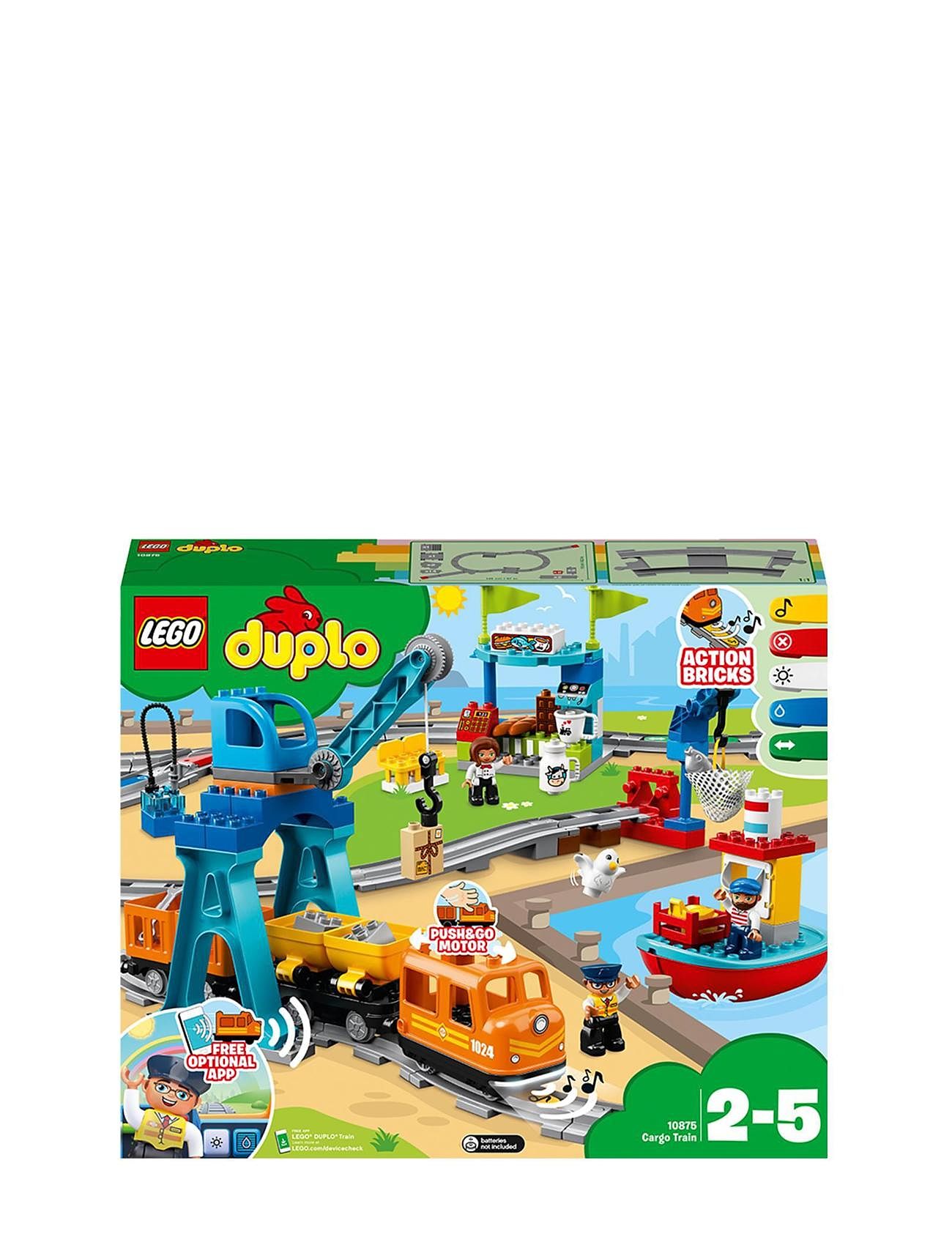 Town Cargo Train Set With 5 Action Bricks Toys Lego Toys Lego duplo Multi/patterned LEGO