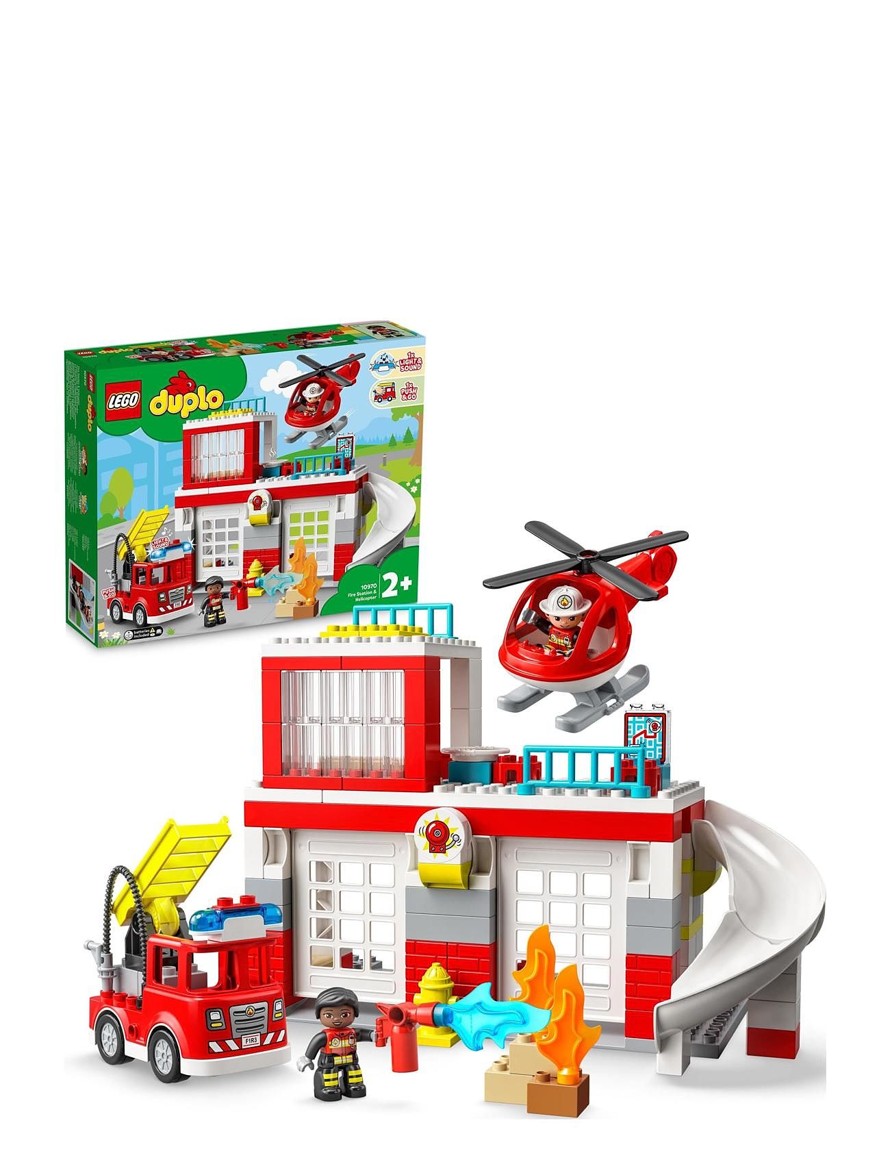 Fire Station & Helicopter Toy Playset Toys Lego Toys Lego duplo Multi/patterned LEGO