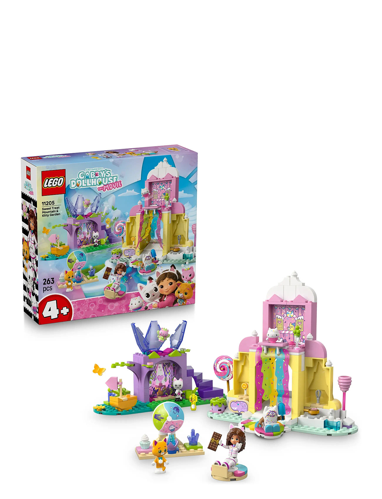 LEGO Sweet Treat Mountain & Kitty Garden Pretend Play 11205, One Size, Multi/patterned, Lego Legetøj > Lego Gabby's Dollhouse, Børn