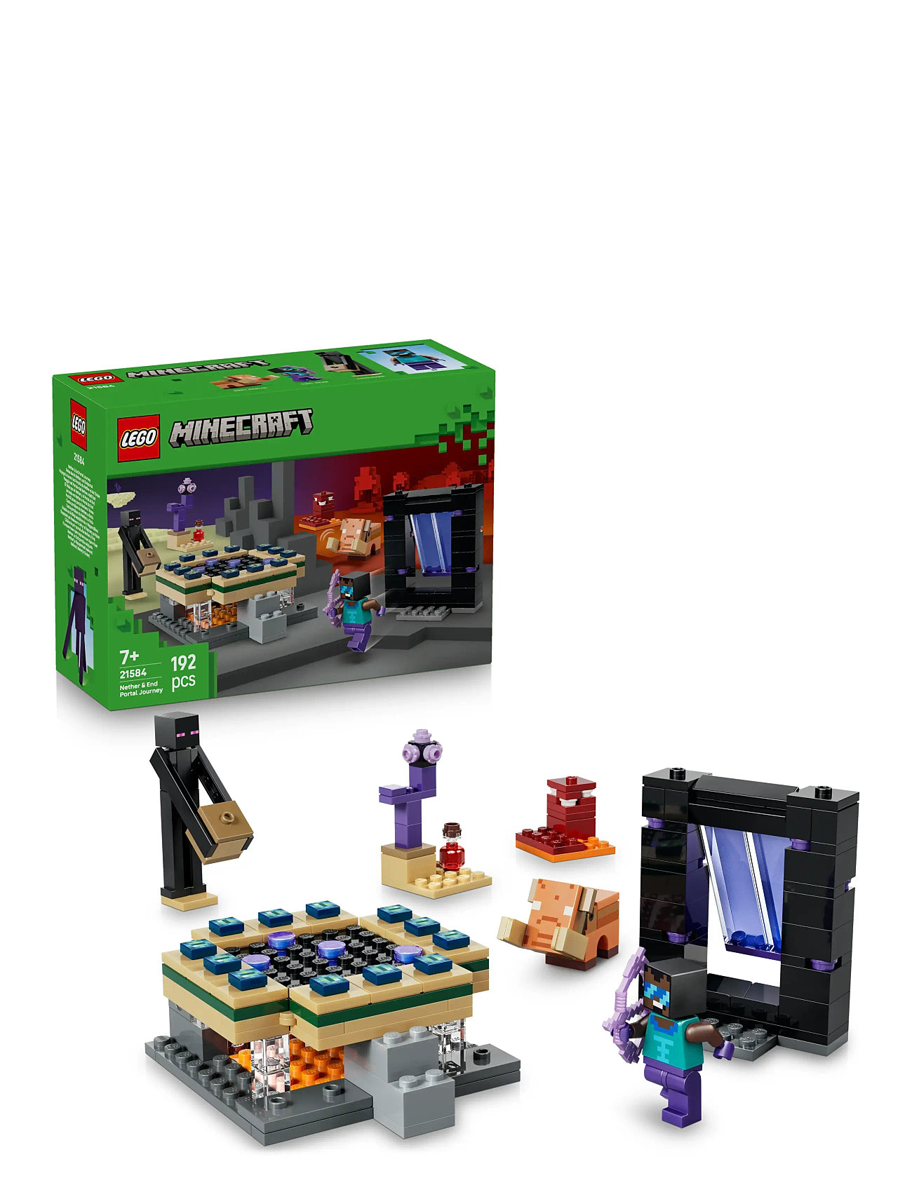 LEGO Nether- Og End-Portalrejse 21584, One Size, Multi/patterned, Lego Legetøj > Lego Minecraft, Børn