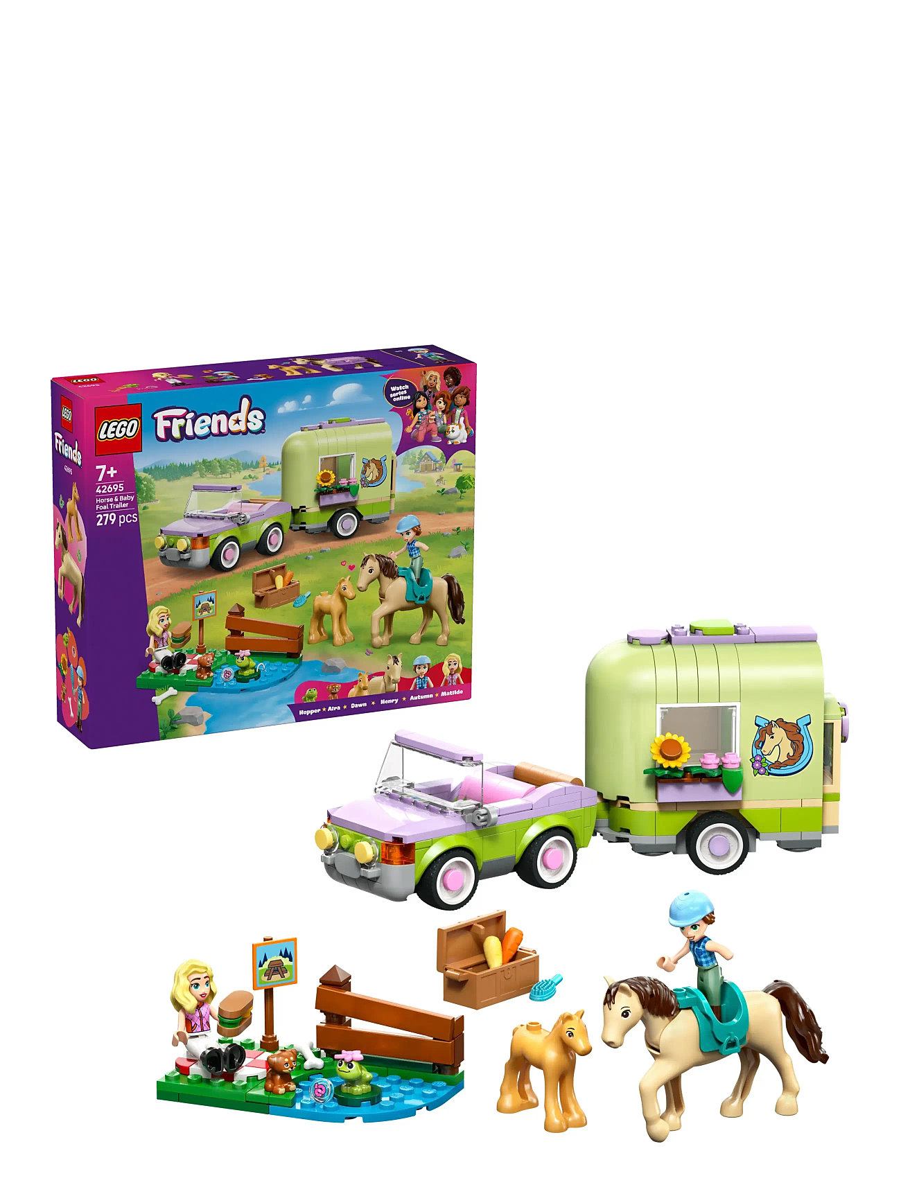 LEGO Heste- Og Føltrailer 42695, One Size, Green, Lego Legetøj > Lego friends, Børn