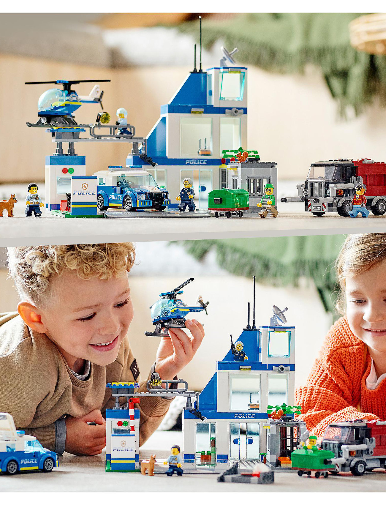LEGO Police Station Truck Toy & Helicopter Set - -