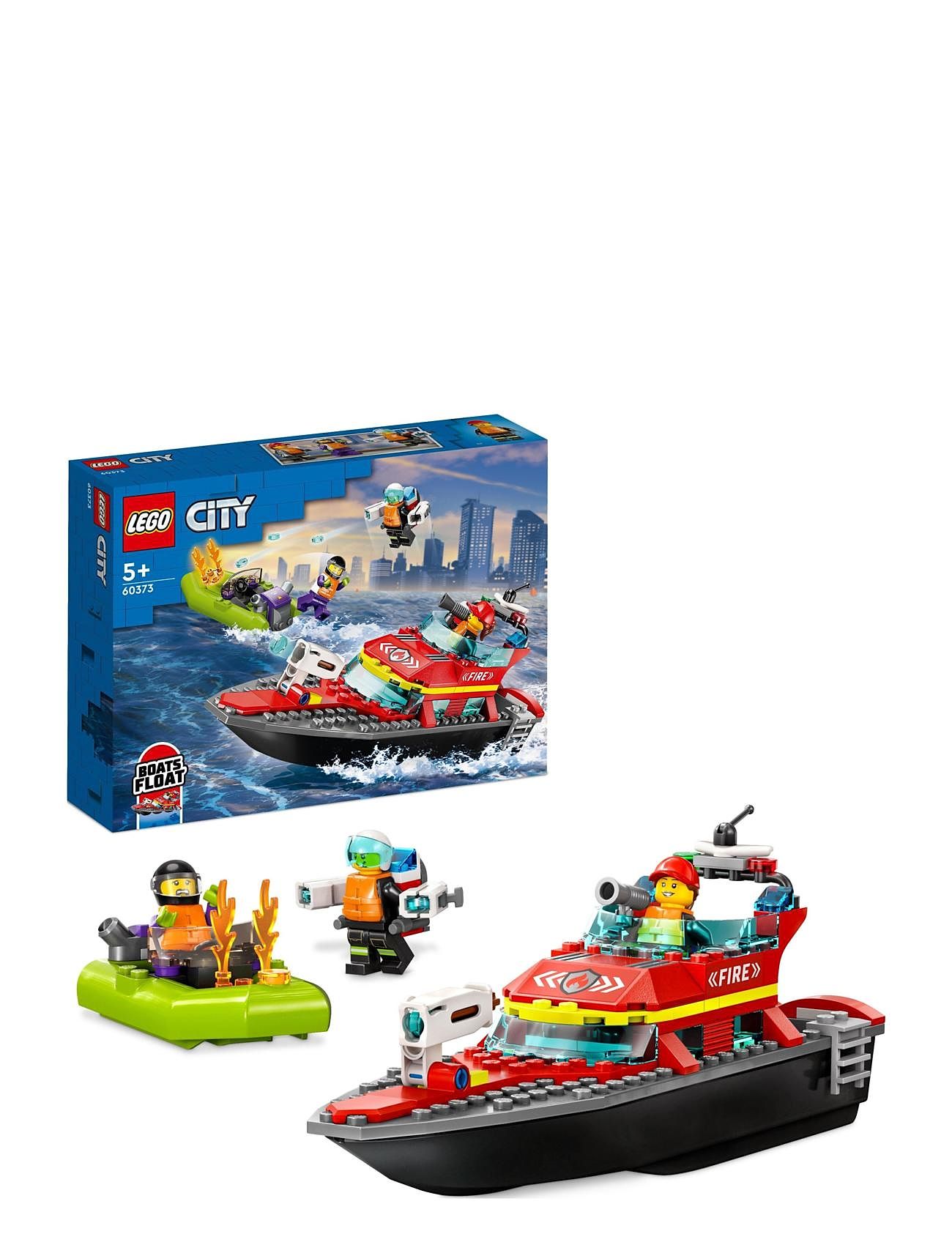 Fire Rescue Boat Toy, Floats On Water Set Toys Lego Toys Lego city Multi/patterned LEGO