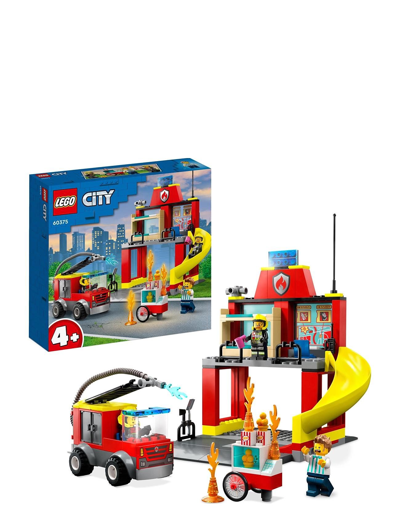 4+ Fire Station And Fire Engine Toy Playset Toys Lego Toys Lego city Multi/patterned LEGO