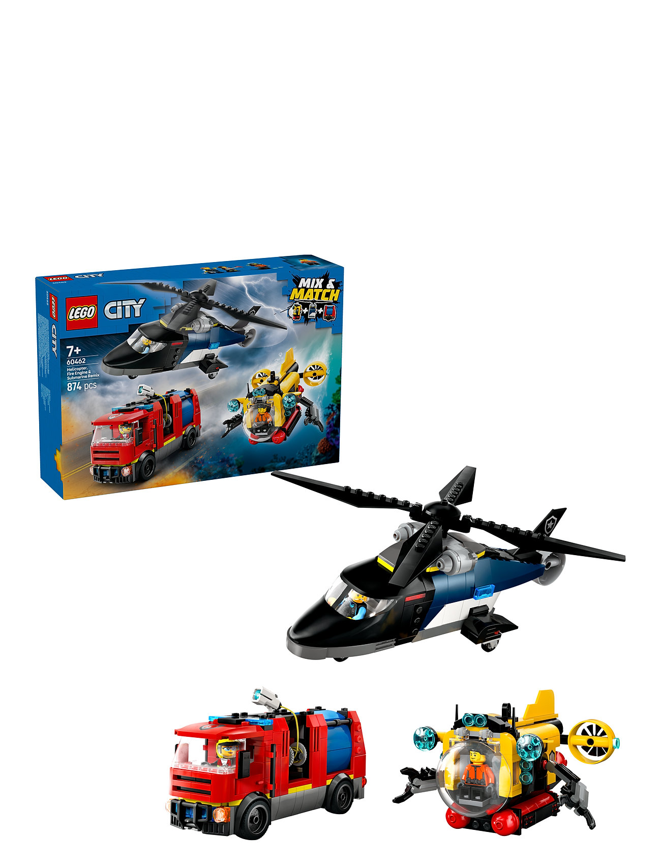 LEGO Remix – Helikopter, Brandbil Og Ubåd Multi/patterned