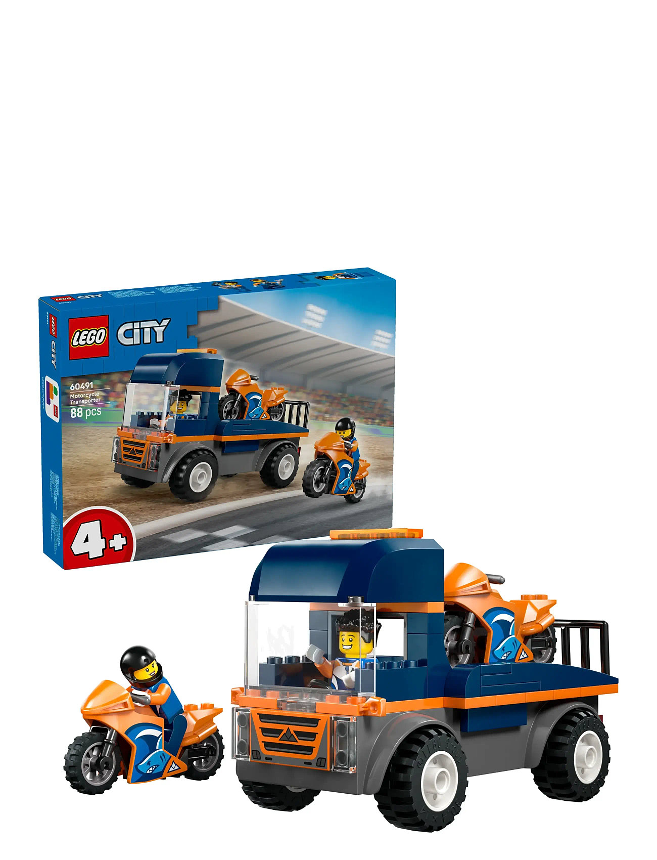 LEGO Motorcykel-Transporter 60491, One Size, Blue, Lego Legetøj > Lego city, Børn