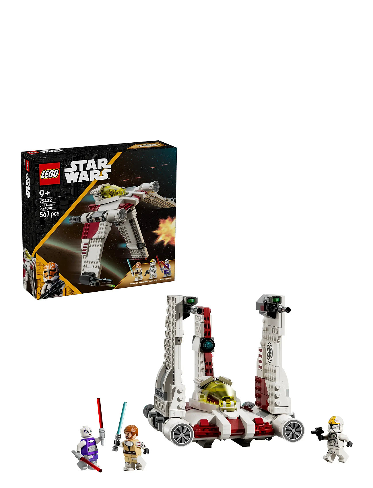 LEGO Star Wars: The Clone V-19 Torrent Starfighter Set 75432, One Size, Multi/patterned, Lego Legetøj > Lego star Wars, Børn