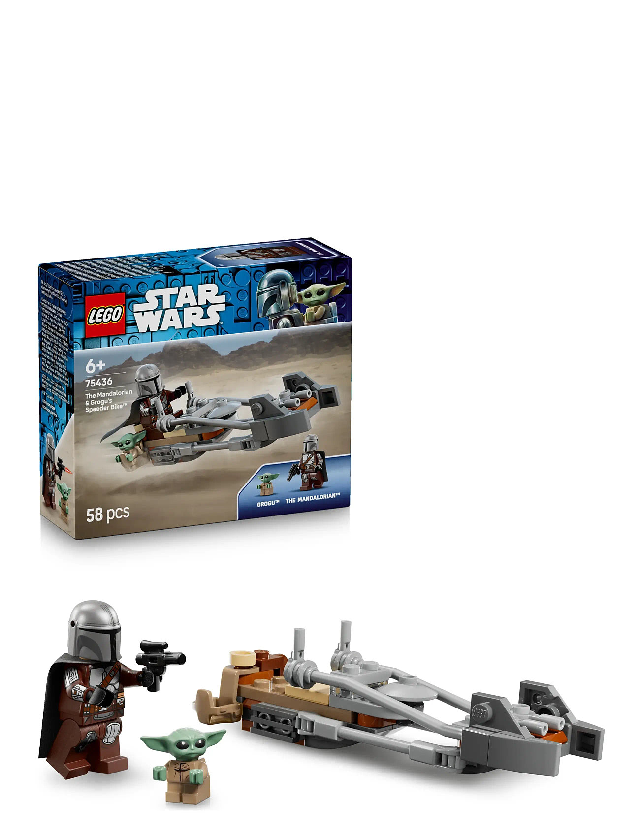 LEGO Mandalorianeren Og Grogus Speederbike 75436, One Size, Multi/patterned, Lego Legetøj > Lego star Wars, Børn