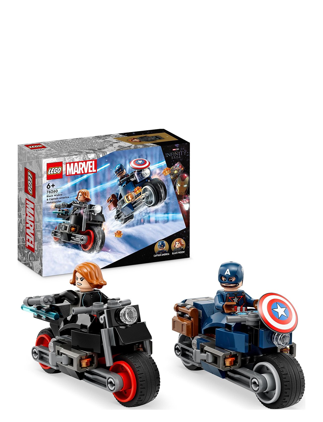 Black Widow & Captain America Motorcycles Toys Lego Toys Lego Super Heroes Multi/patterned LEGO