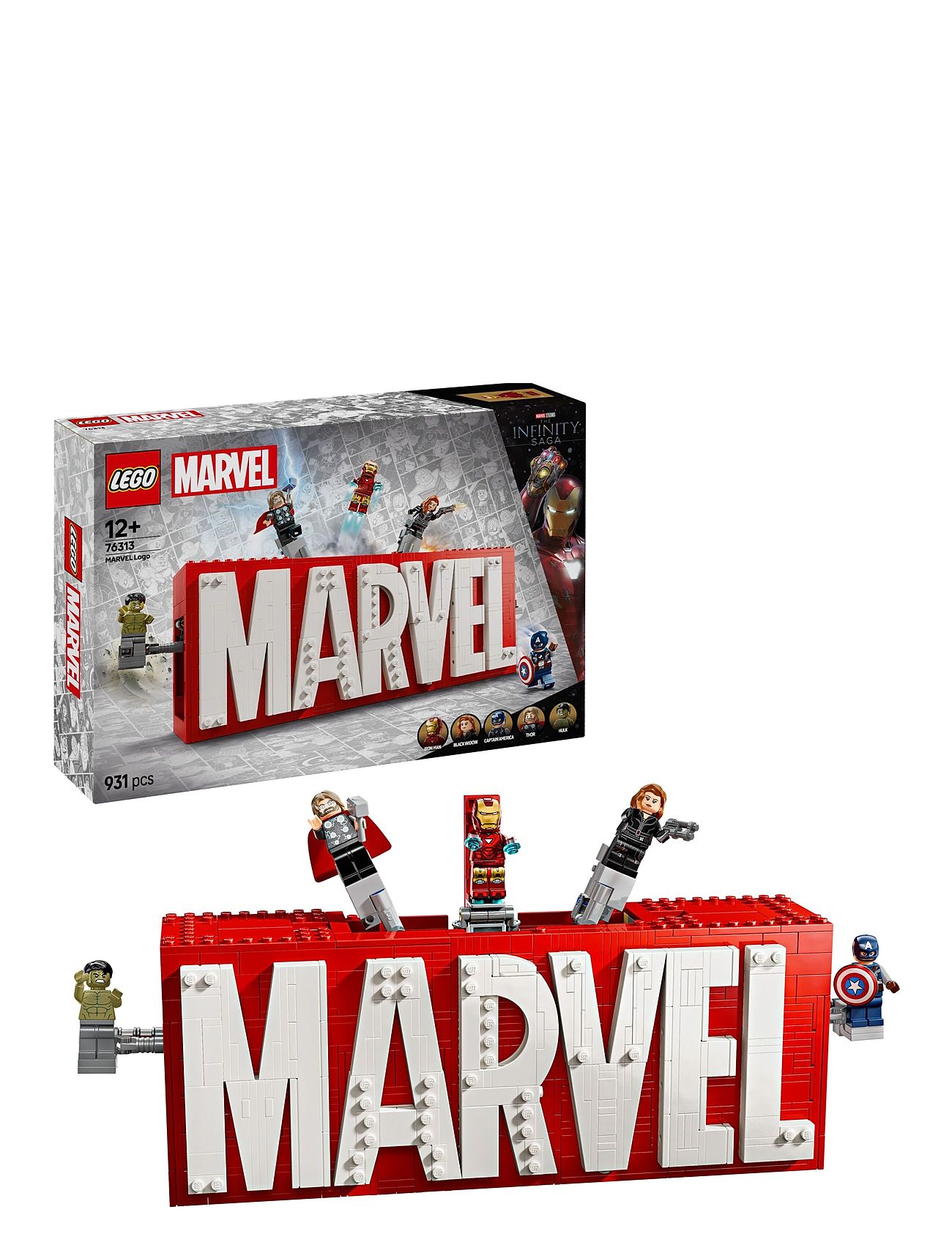 Marvel-Logo Og Minifigurer Patterned LEGO