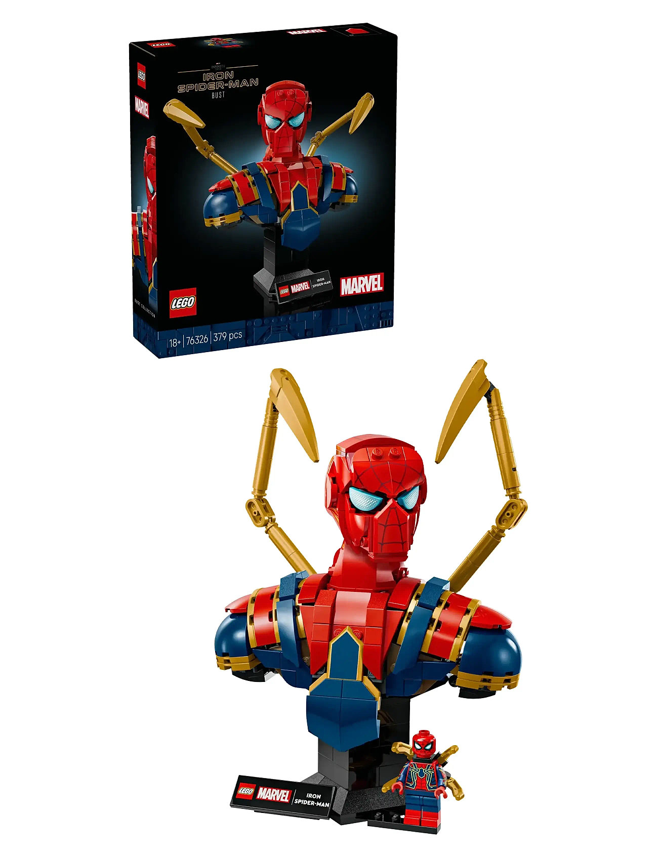 LEGO Marvel Iron Spider-Man Bust Collectible 76326, One Size, Multi/patterned, Lego Legetøj > Lego Super Heroes, Børn