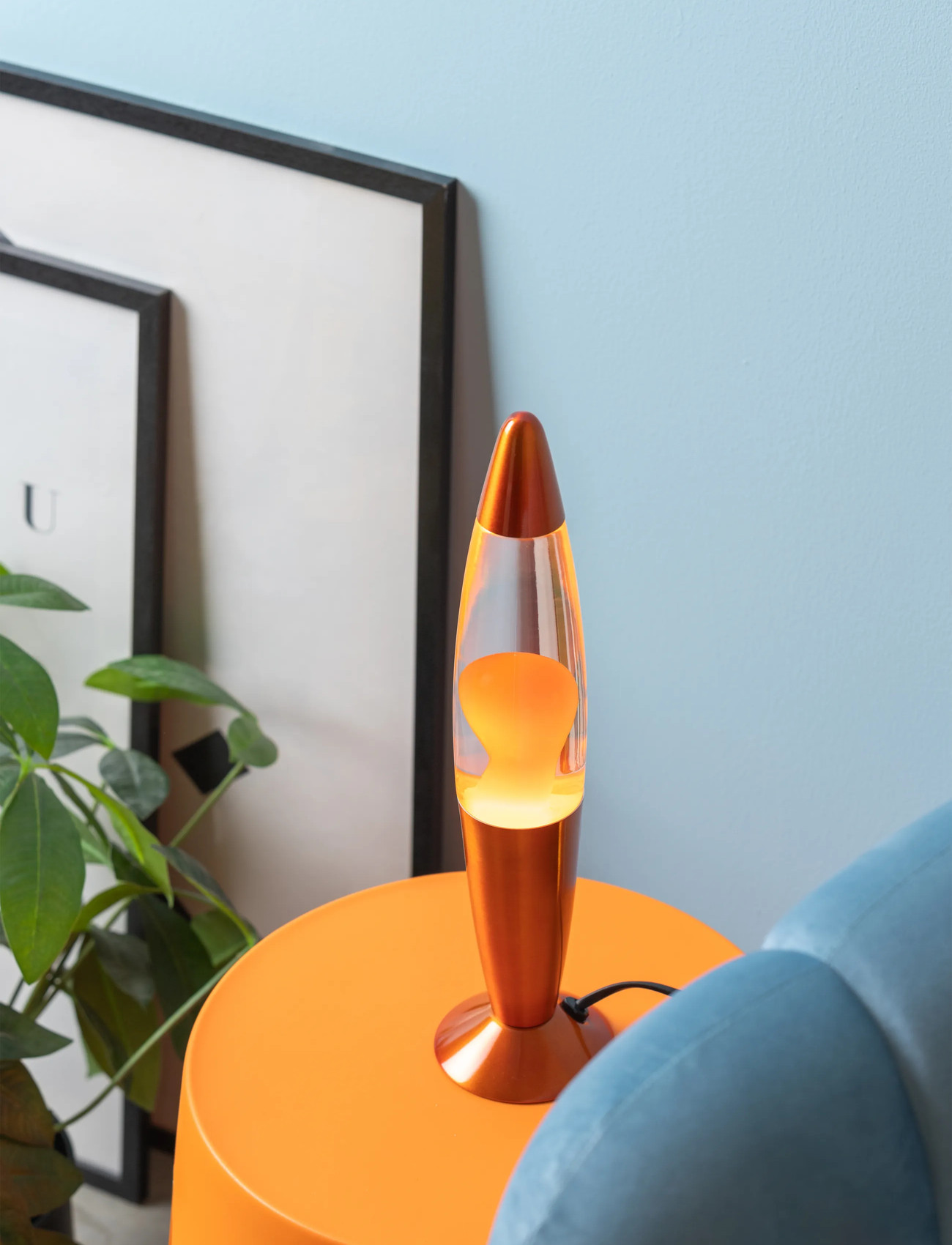 Leitmotiv Table Lamp Funky Rocket Lava, H35.5 cm, Orange, Belysning > Bordlamper, Børn