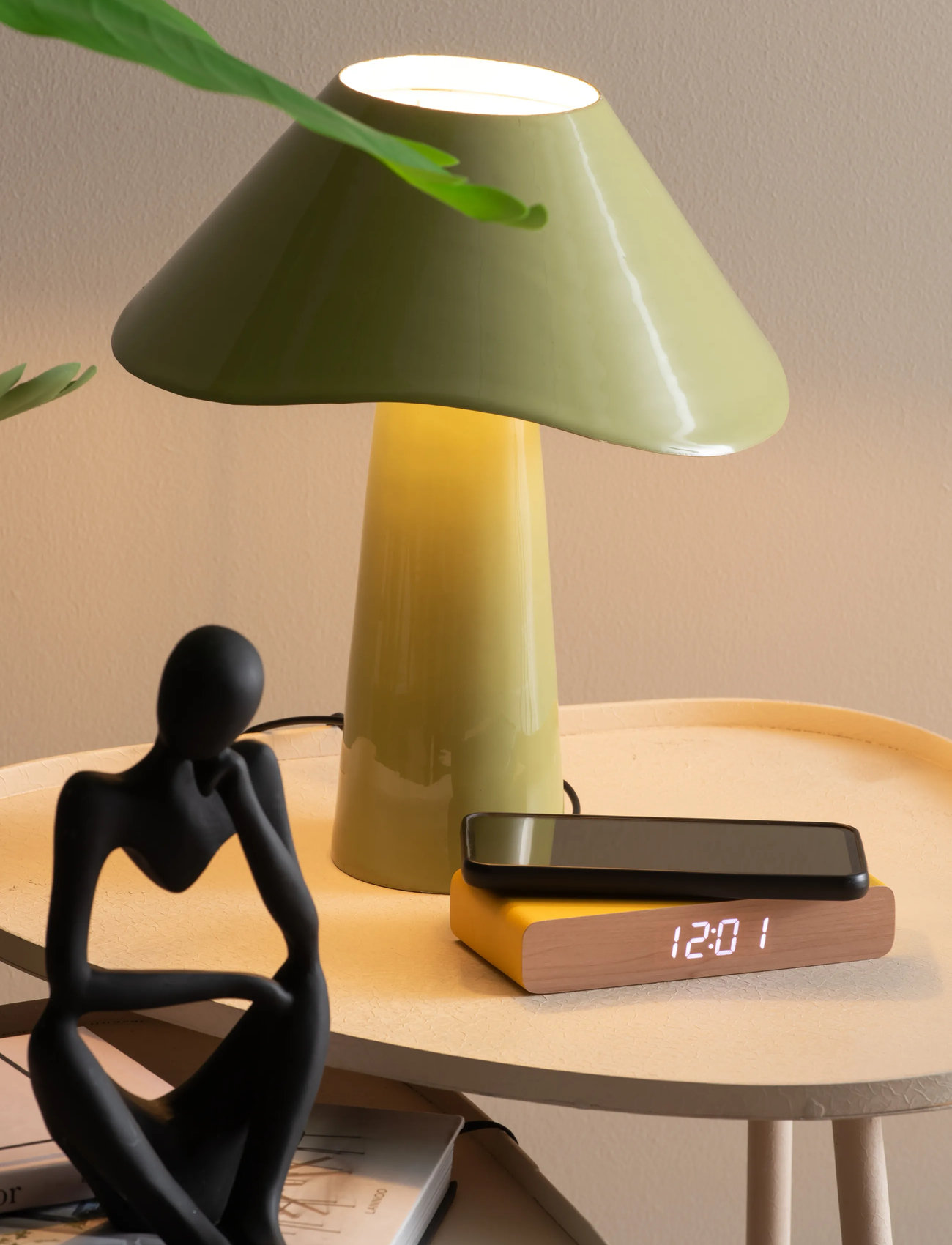 Leitmotiv Table Lamp Ameno, H33 cm, Green, Lamper > Bordlamper, Unisex