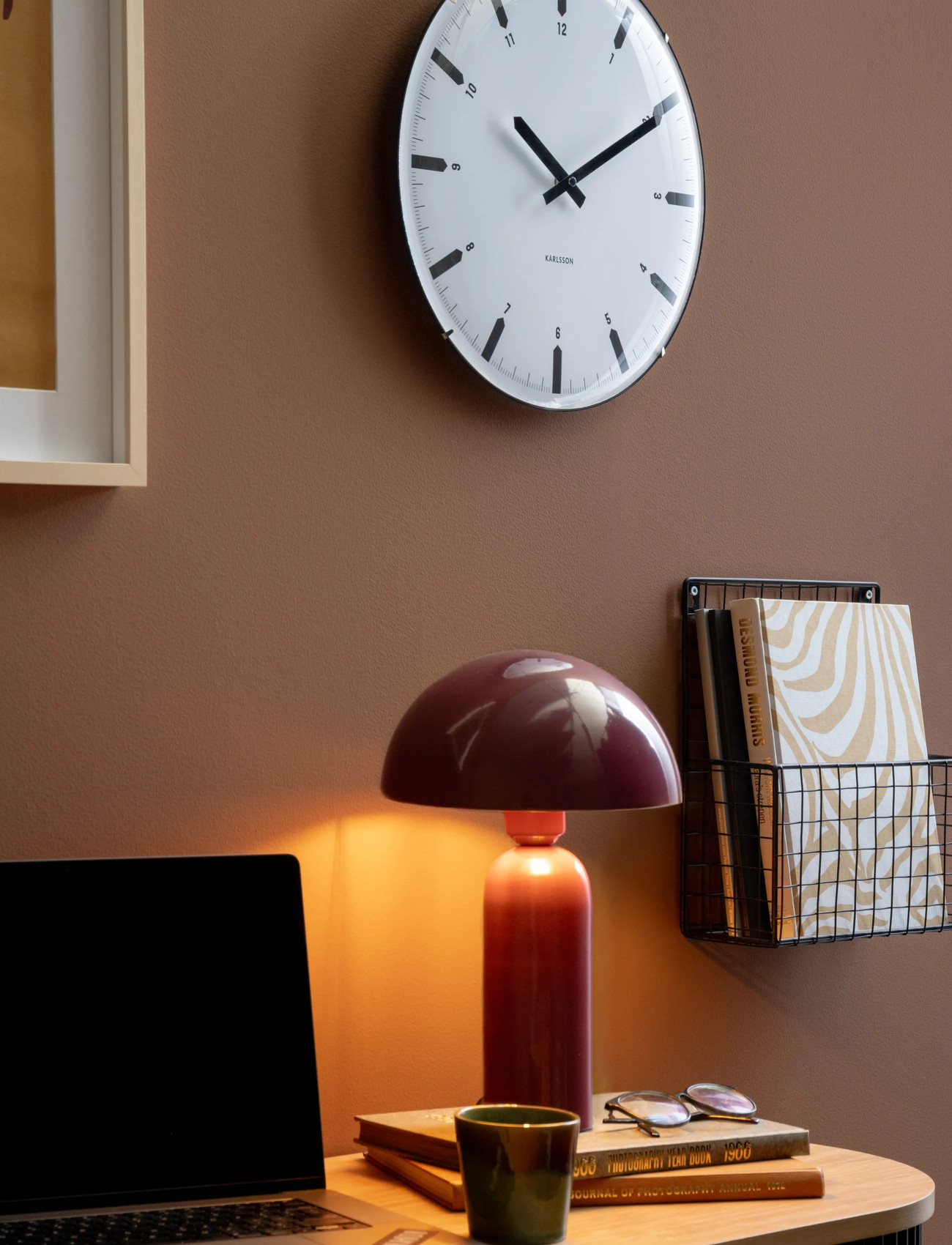 Leitmotiv Table Lamp Atrayente, H35 cm, Burgundy, Lamper > Bordlamper, Unisex