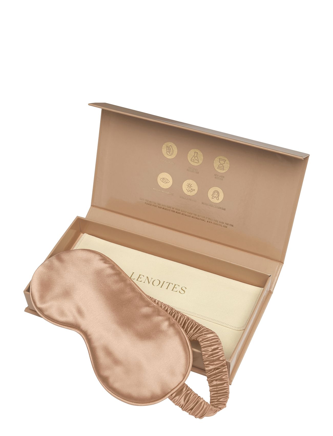 Mulberry Sleep Mask With Pouch Lingerie Night & Loungewear Sleeping Masks Gold Lenoites