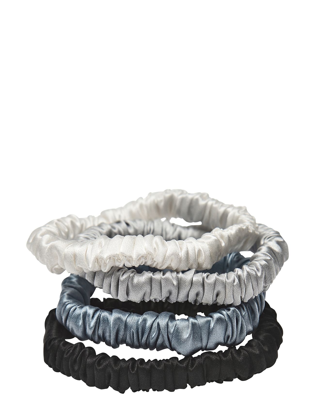 Lenoites Mulberry Silk Skinny Scrunchies White, Light Grey, Blue, Black Multi/patterned