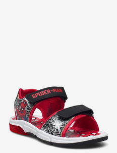 SPIDERMAN SANDAL - blinkande sandaler - black/red